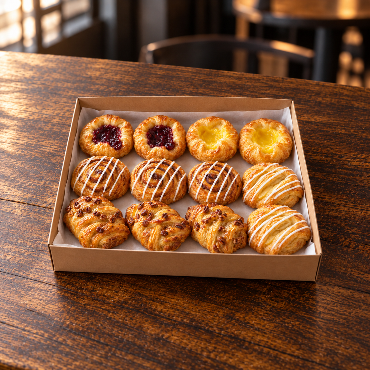 Box of twelve mini danish pastries