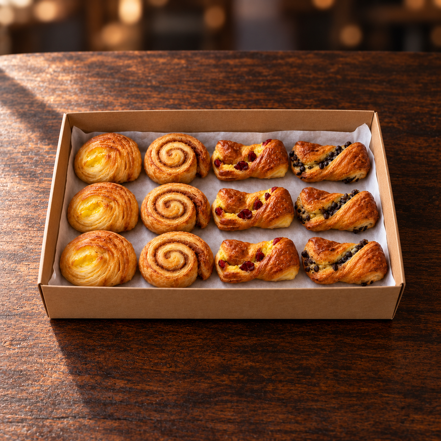 Box of twelve mini gourmande pastries