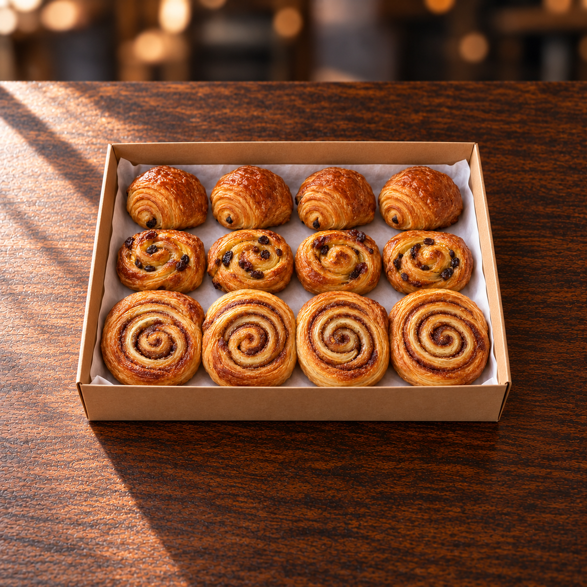 Box of twelve sweet pastries