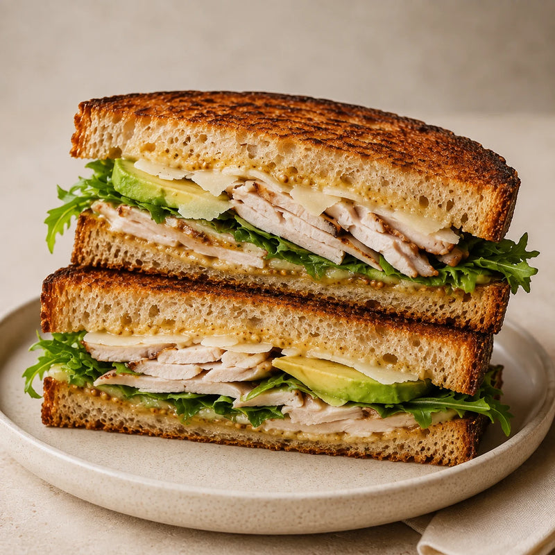 Roast Chicken & Turkey toastie on 48-hour sourdough