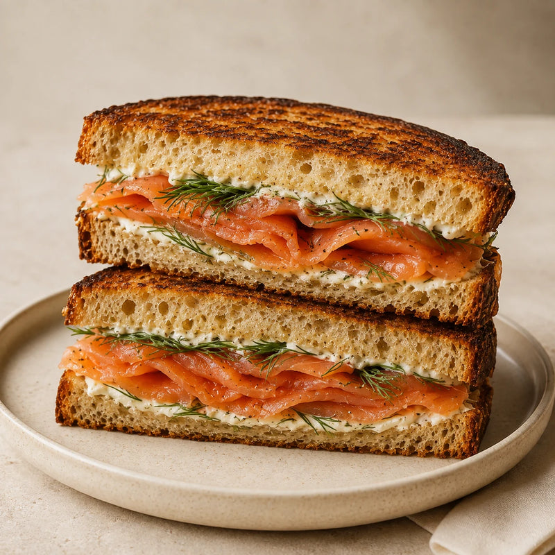 Smoked Salmon toastie on 48-hour sourdough